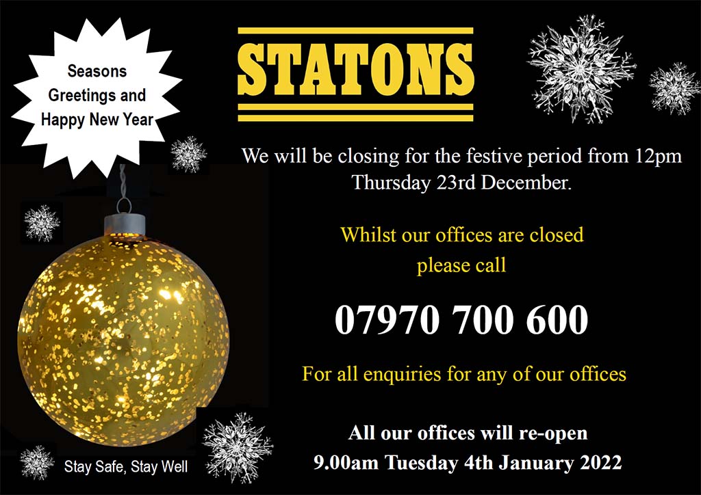 Christmas 2021 - Opening Hours